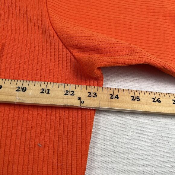 70s King Louie Double Knit Bowling Shirt Men’s Large Orange Short Sleeve 1/4 Zip - Picture 11 of 16